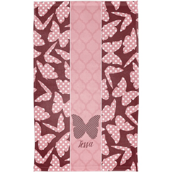 Polka Dot Butterfly Finger Tip Towel - Full View