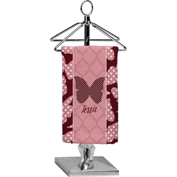 Custom Polka Dot Butterfly Finger Tip Towel - Full Print (Personalized)
