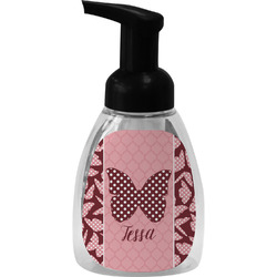 Polka Dot Butterfly Foam Soap Bottle - Black (Personalized)