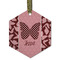 Polka Dot Butterfly Frosted Glass Ornament - Hexagon