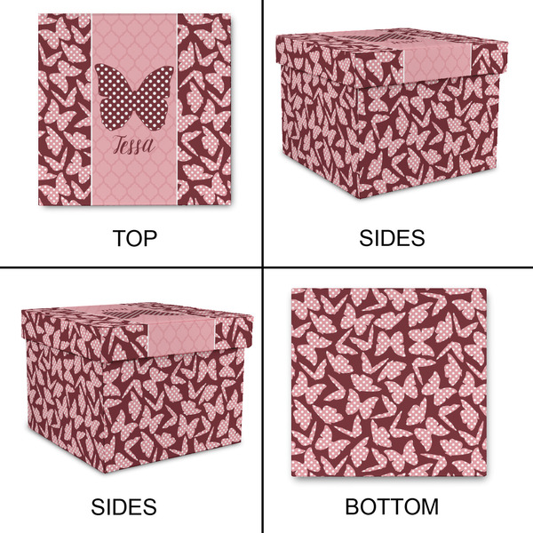 Polka Dot Butterfly Gift Boxes with Lid - Canvas Wrapped - Large - Approval