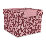 Polka Dot Butterfly Gift Box with Lid - Canvas Wrapped - Large (Personalized)