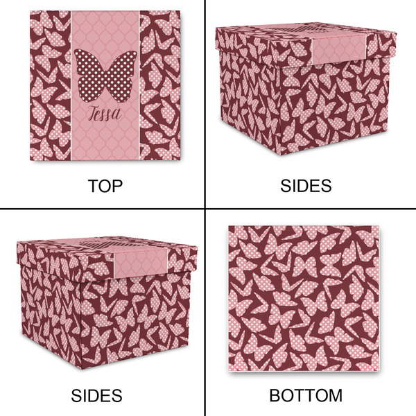 Polka Dot Butterfly Gift Boxes with Lid - Canvas Wrapped - Medium - Approval