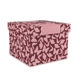 Polka Dot Butterfly Gift Box with Lid - Canvas Wrapped - Medium (Personalized)