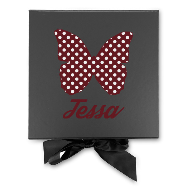 Polka Dot Butterfly Gift Boxes with Magnetic Lid - Black - Approval