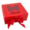 Polka Dot Butterfly Gift Box with Magnetic Lid - Red (Personalized)