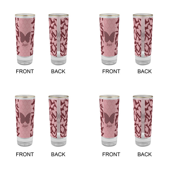 Polka Dot Butterfly Glass Shot Glass - 2 oz - Set of 4 - APPROVAL