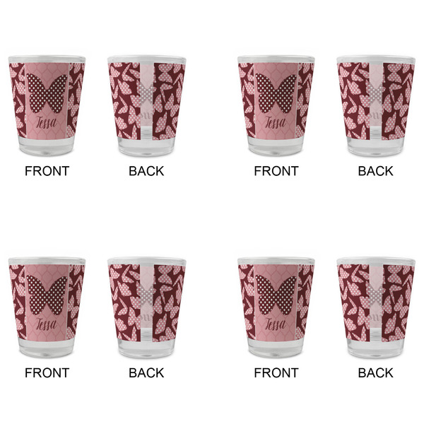 Polka Dot Butterfly Glass Shot Glass - Standard - Set of 4 - APPROVAL