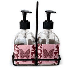 Polka Dot Butterfly Glass Soap & Lotion Bottles (Personalized)