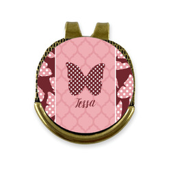 Polka Dot Butterfly Golf Ball Marker - Hat Clip - Gold