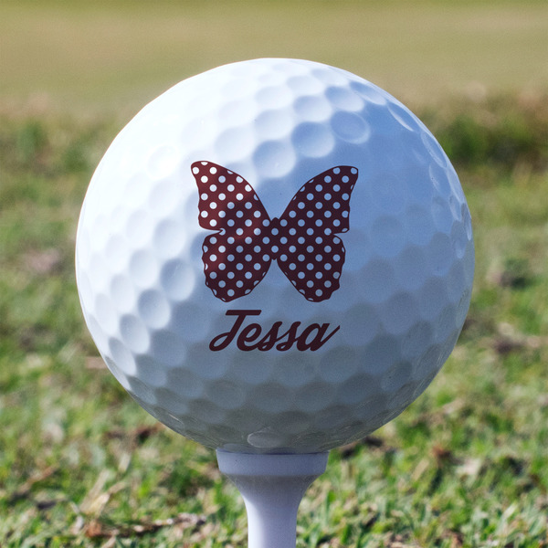 Polka Dot Butterfly Golf Ball - Non-Branded - Tee