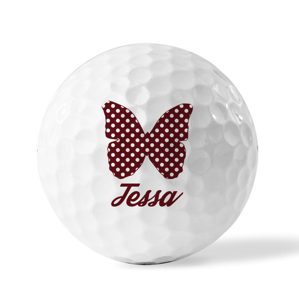 Polka Dot Butterfly Golf Balls - Generic - Set of 12 - FRONT