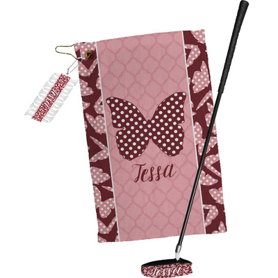 Polka Dot Butterfly Golf Towel Gift Set (Personalized)