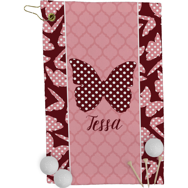 Polka Dot Butterfly Golf Towel (Personalized)