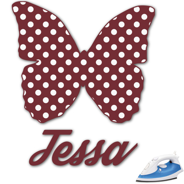 Custom Polka Dot Butterfly Graphic Iron On Transfer - Up to 6"x6" (Personalized)