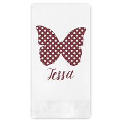 Polka Dot Butterfly Guest Towels - Full Color (Personalized)