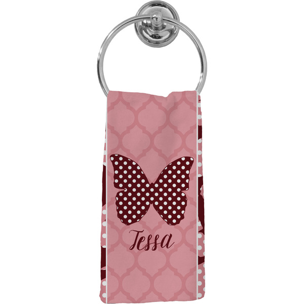 Custom Polka Dot Butterfly Hand Towel - Full Print (Personalized)