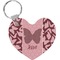 Polka Dot Butterfly Heart Keychain (Personalized)
