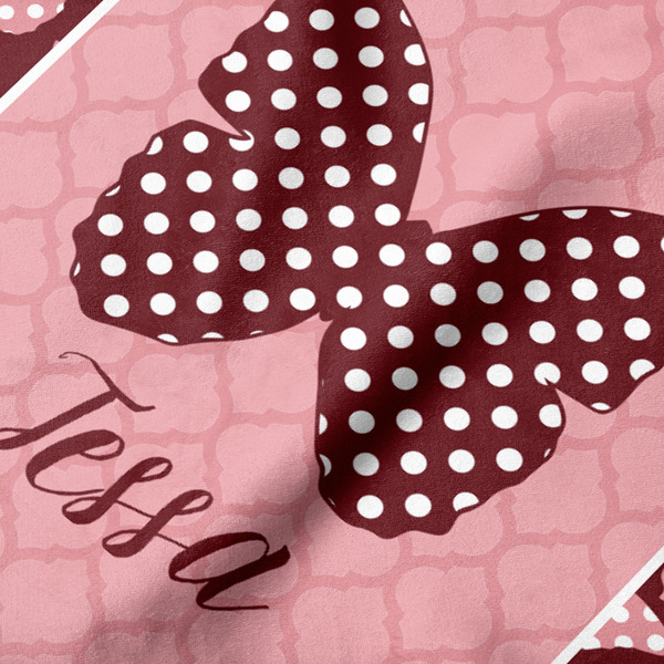 Polka Dot Butterfly Hooded Baby Towel- Detail Close Up