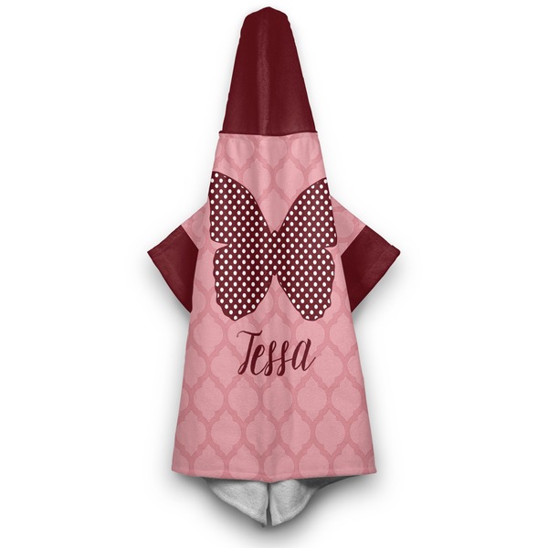 Polka Dot Butterfly Hooded Towel - Hanging