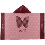 Polka Dot Butterfly Kids Hooded Towel (Personalized)