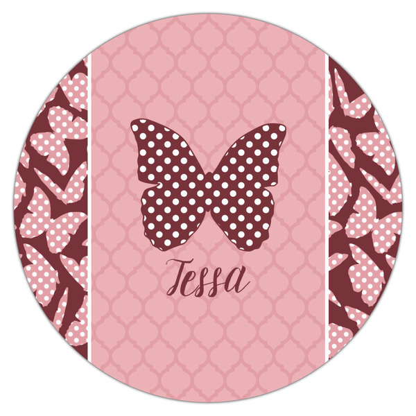 Polka Dot Butterfly Icing Circle - Large - Single