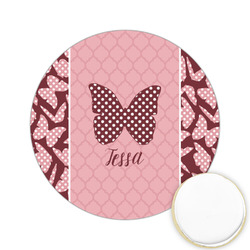 Polka Dot Butterfly Printed Cookie Topper - 2.15" (Personalized)