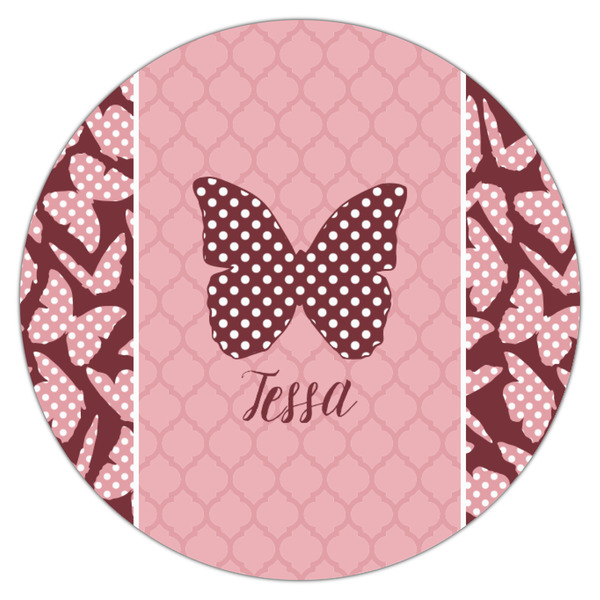 Polka Dot Butterfly Icing Circle - Small - Single