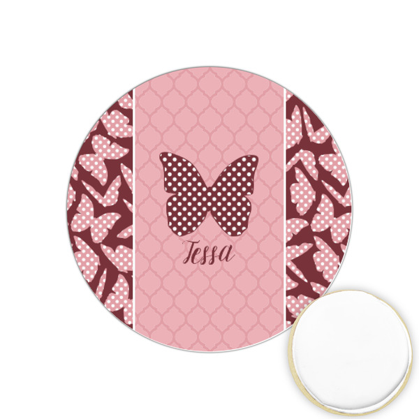 Custom Polka Dot Butterfly Printed Cookie Topper - 1.25" (Personalized)