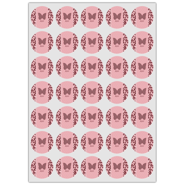 Polka Dot Butterfly Icing Circle - XSmall - Set of 35