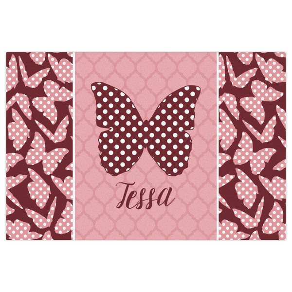 Polka Dot Butterfly Indoor / Outdoor Rug - 2'x3' - Front Flat