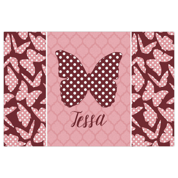 Polka Dot Butterfly Indoor / Outdoor Rug - 4'x6' - Front Flat