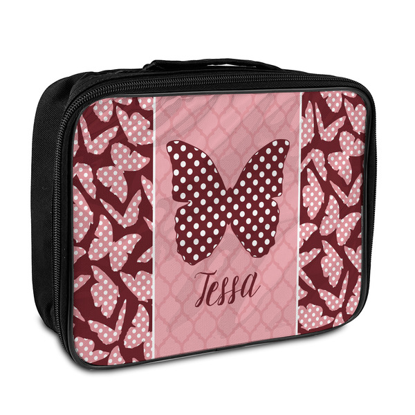 Custom Polka Dot Butterfly Insulated Lunch Bag (Personalized)