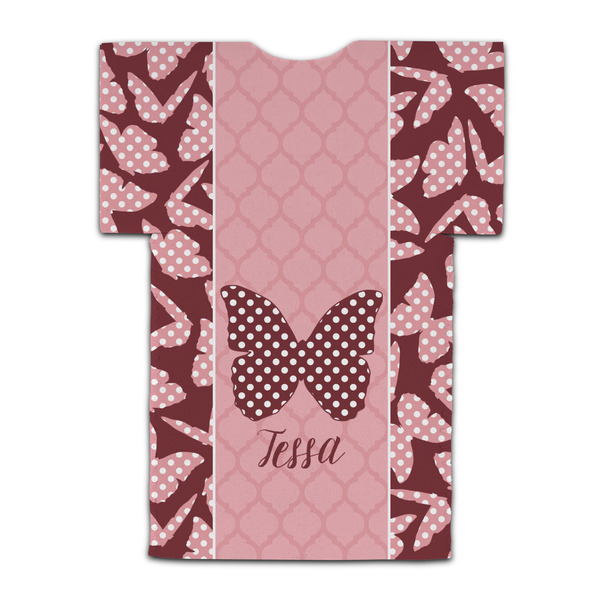 Polka Dot Butterfly Jersey Bottle Cooler - BACK (flat)