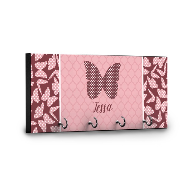 Polka Dot Butterfly Key Hanger - Front View with Hooks