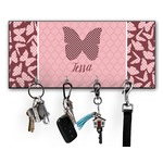Polka Dot Butterfly Key Hanger w/ 4 Hooks w/ Graphics and Text