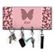 Polka Dot Butterfly Key Hanger w/ 4 Hooks & Keys