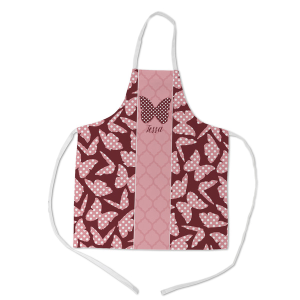 Custom Polka Dot Butterfly Kid's Apron w/ Name or Text