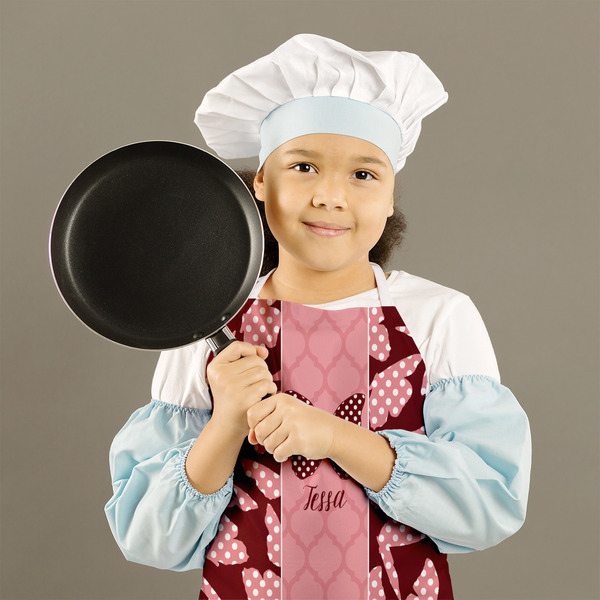 Polka Dot Butterfly Kid's Aprons - Medium - Lifestyle