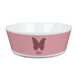 Polka Dot Butterfly Kid's Bowl (Personalized)