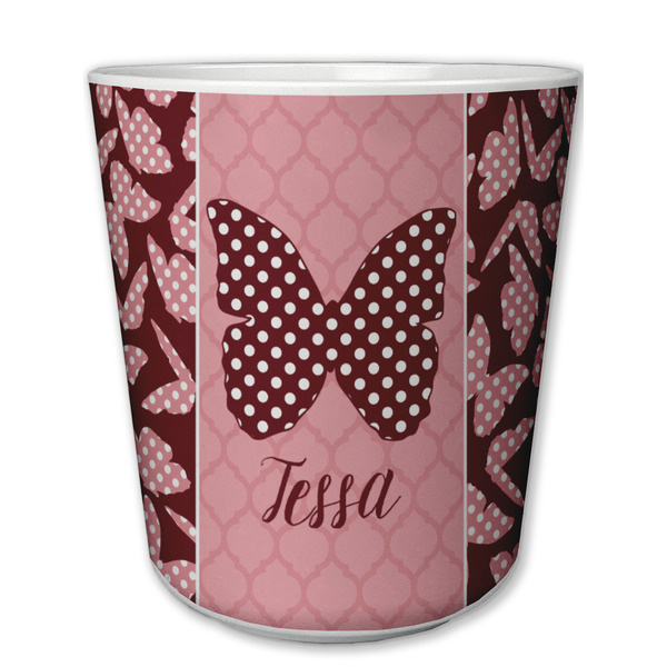 Custom Polka Dot Butterfly Plastic Tumbler 6oz (Personalized)