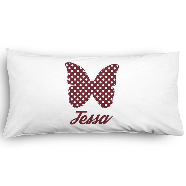 Custom Polka Dot Butterfly Pillow Case - King - Graphic (Personalized)