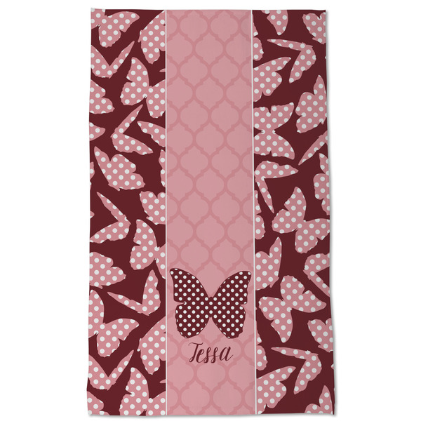 Polka Dot Butterfly Kitchen Towel - Poly Cotton - Full Front