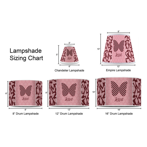 Polka Dot Butterfly Lampshade Sizing Chart
