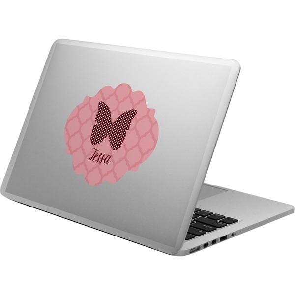 Custom Polka Dot Butterfly Laptop Decal (Personalized)