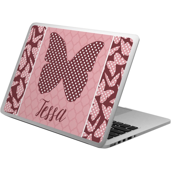 Custom Polka Dot Butterfly Laptop Skin - Custom Sized (Personalized)