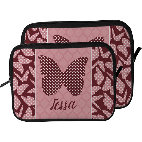 Polka Dot Butterfly Laptop Sleeve (Size Comparison)