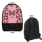 Polka Dot Butterfly Large Backpack - Black - Front & Back View