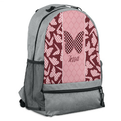 Polka Dot Butterfly Backpack - Grey (Personalized)