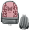 Polka Dot Butterfly Large Backpack - Gray - Front & Back View